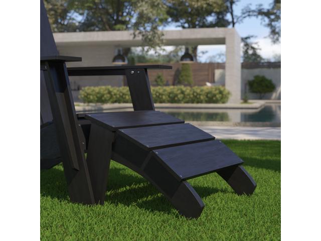 Photos - Garden Furniture Flash Furniture Sawyer Poly Resin Wood Adirondack Ottoman Black (JJC14309B 