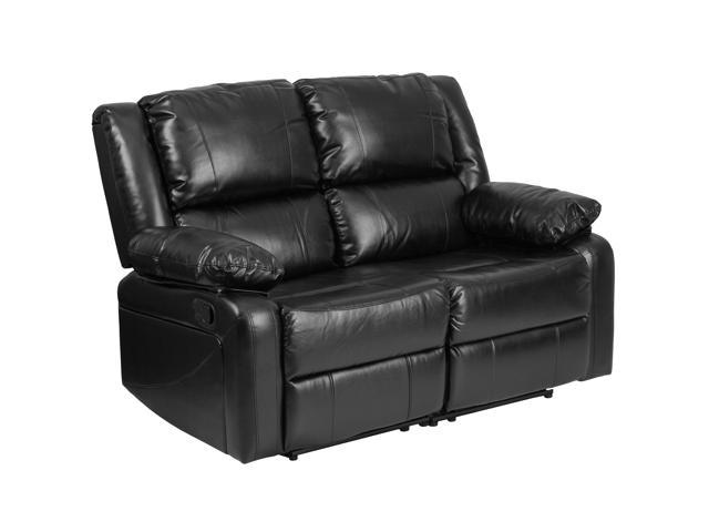 Photos - Chair Flash Furniture Harmony Series Black LeatherSoft Loveseat with Two Built-In Recliners BT-7 
