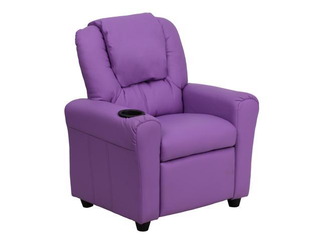 Photos - Chair Flash Furniture Contemporary Lavender Vinyl Kids Recliner with Cup Holder and Headrest DG 