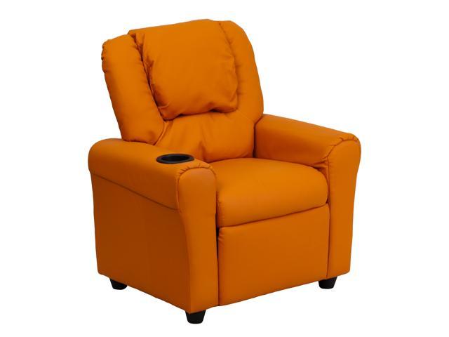 Photos - Chair Flash Furniture Contemporary Orange Vinyl Kids Recliner with Cup Holder and Headrest DG-UL 