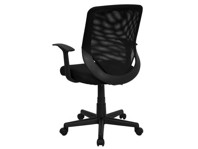 Photos - Computer Chair Flash Furniture Mid-Back Black Mesh Tapered Back Swivel Task Chair with T-Arms LF-W-95A-BK 