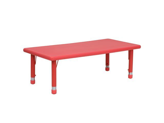 Photos - Dining Table Flash Furniture 24"W x 48"L Rectangular Red Plastic Height Adjustable Activity Table 84725 