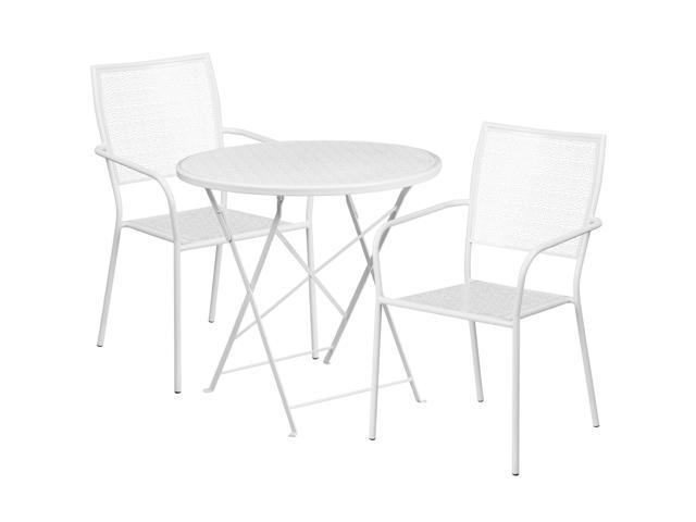Photos - Garden Furniture Flash Furniture Oia Indoor-Outdoor 30' Round Steel Folding Patio Table Set 