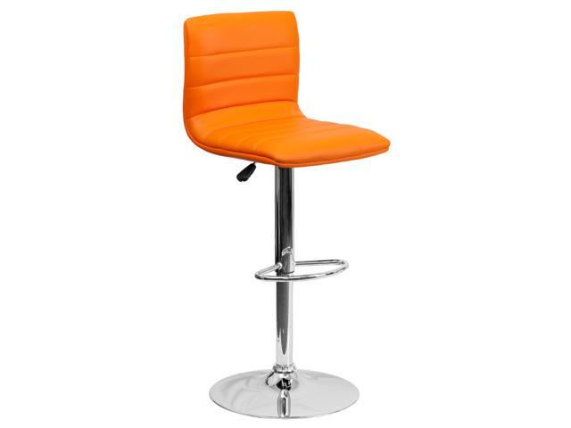 Photos - Chair Flash Furniture CH-92023-1-ORG-GG Contemporary Orange Vinyl Adjustable Hei 