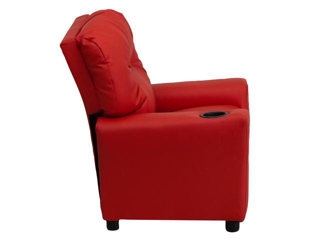 Photos - Chair Flash Furniture Contemporary Red Vinyl Kids Recliner with Cup Holder BT-7950-KID-RED-GG 