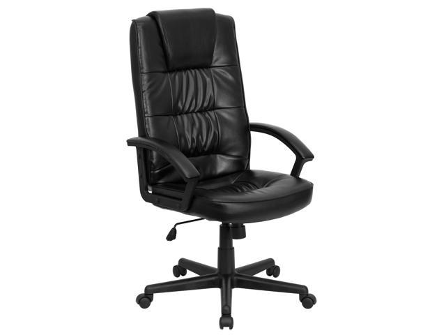 Photos - Computer Chair Flash Furniture High Back Black LeatherSoft Executive Swivel Office Chair with Arms 812581 