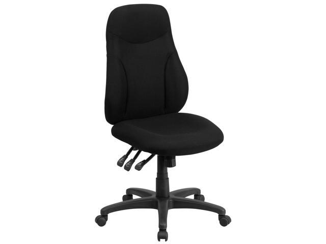 Photos - Computer Chair Flash Furniture High Back Black Fabric Multifunction Ergonomic Swivel Task Chair 889142003 
