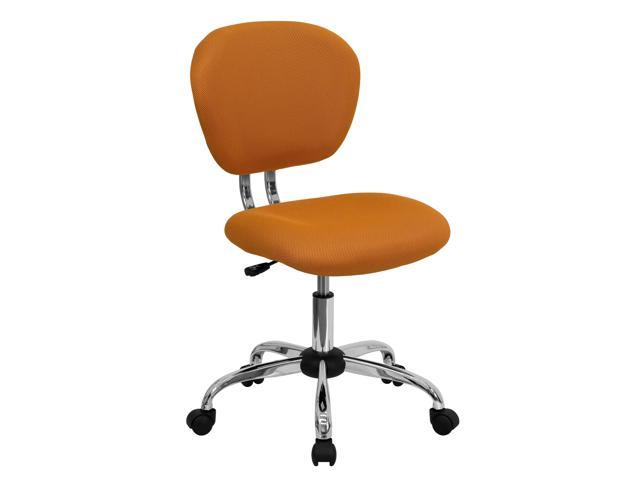 Photos - Computer Chair Flash Furniture Mid-Back Orange Mesh Padded Swivel Task Office Chair with Chrome Base 8472 
