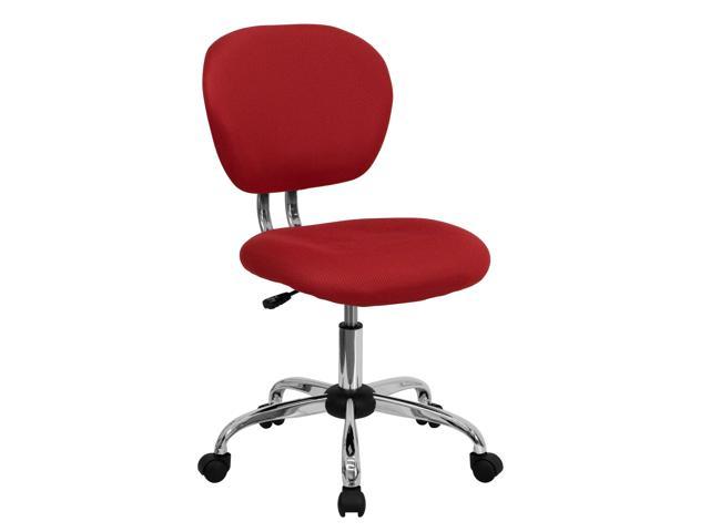 Photos - Computer Chair Flash Furniture Mid-Back Red Mesh Padded Swivel Task Chair with Chrome Base 847254017732 