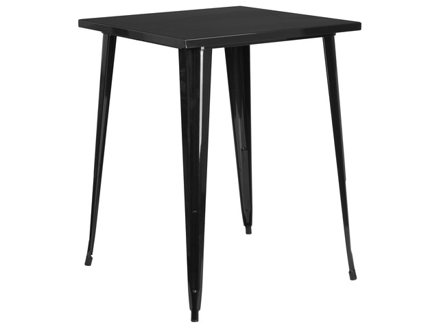 Flash Furniture Nolan Commercial Grade Square Metal Indoor-Outdoor Bar Height Table Black (CH5104040BK)