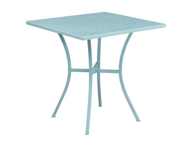 Photos - Garden Furniture Flash Furniture Commercial Grade 28' Square Sky Blue Indoor-Outdoor Steel Patio Table BMW4 