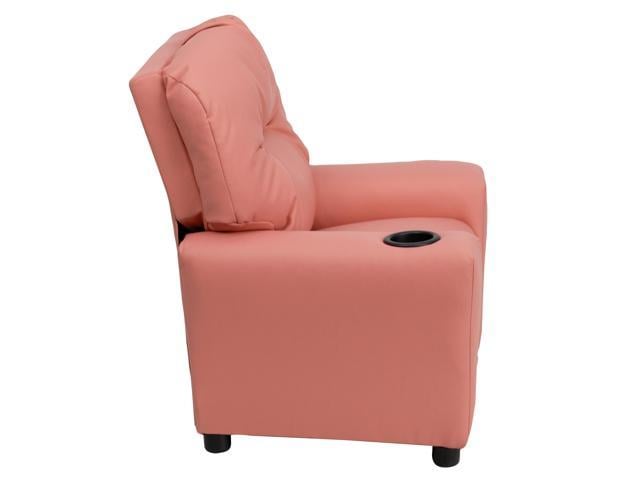 Photos - Chair Flash Furniture Contemporary Pink Vinyl Kids Recliner with Cup Holder BT-7950-KID-PINK-GG 