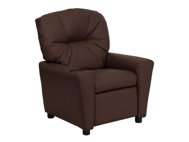 Photos - Chair Flash Furniture BT-7950-KID-BRN-LEA-GG Contemporary Brown Leather Kids Rec 