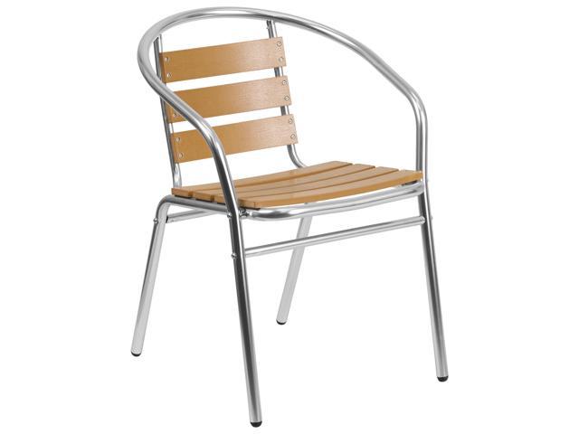 Photos - Garden Furniture Flash Furniture Aluminum Commercial Indoor-Outdoor Restaurant Stack Chair 