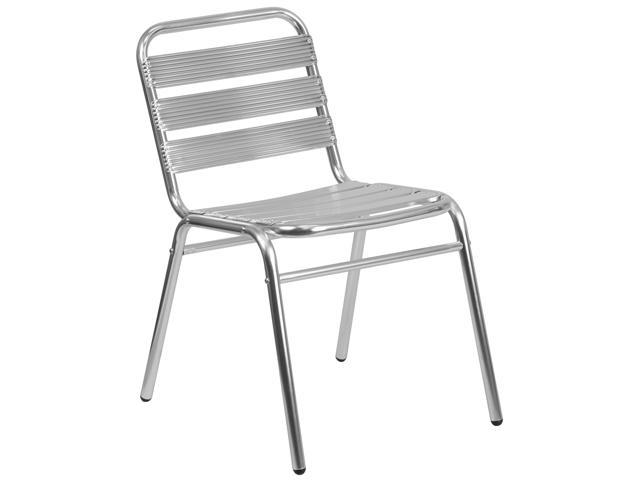 Photos - Garden Furniture Flash Furniture Commercial Aluminum Indoor-Outdoor Restaurant Stack Chair with Triple Slat 