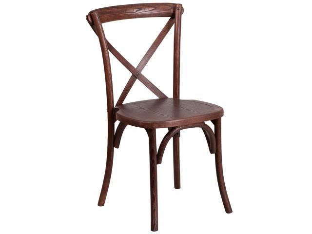 Photos - Chair Flash Furniture HERCULES Series Stackable Mahogany Wood Cross Back  XU-X-MAH-GG 