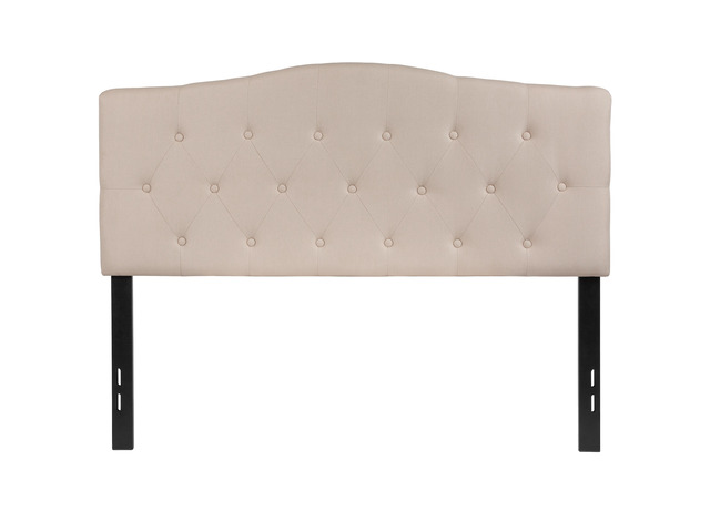 Flash Furniture Cambridge Tufted Upholstered Full Size Headboard in Beige Fabric