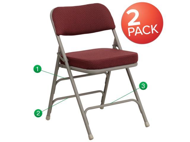Photos - Chair Flash Furniture 2 Pack HERCULES Series Premium Curved Triple Braced & Double Hinged Burgun 