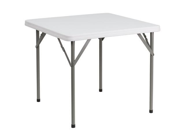 3-Foot Square Granite White Plastic Folding Table
