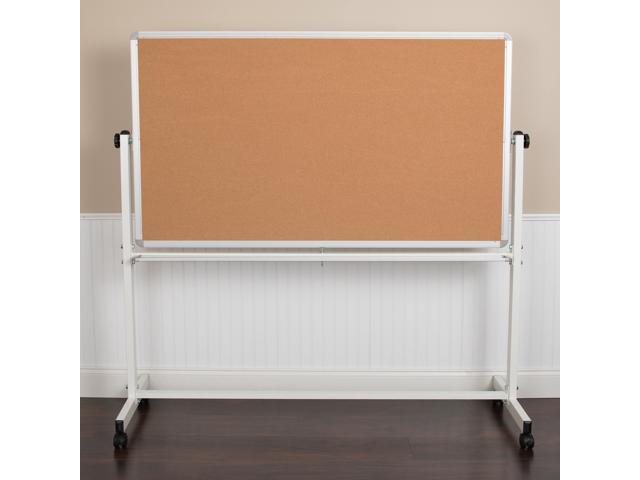 Photos - Dry Erase Board / Flipchart Flash Furniture HERCULES Series 62.5'W x 62.25'H Reversible Mobile Cork Bulletin Board and 