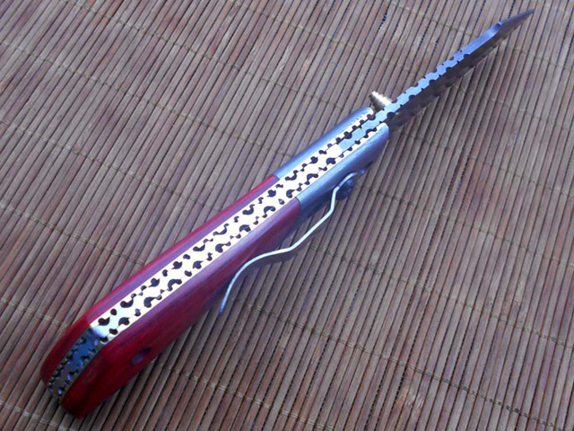 8.3' long hand forged custom made Damascus steel pocket clip folding knife, Various scale Colors available with Damascus Bolster, 4' long blade,...