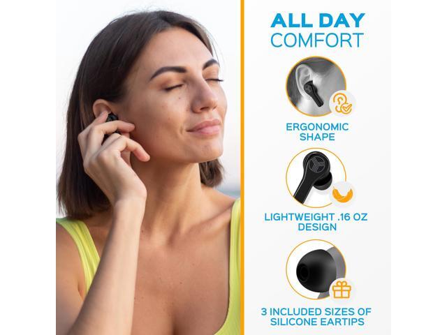Treblab WX8 - True Wireless Earbuds with Pure Sound, Soft Silicone Ear Buds, IPX8 Waterproof, 28H Play, Wireless Charging, Noise Reduction Touch...