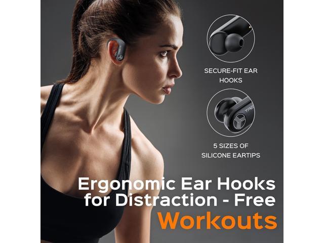 TREBLAB X3 Pro - Workout True Wireless Earbuds, Comfortable Earhooks, Bluetooth 5.3, Punchy Bass, Noise Isolation, 145H Playtime, IPX5 Waterproof,...