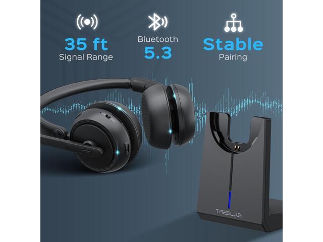 TREBLAB C7-Pro Wireless Bluetooth Headset, 45H Playtime, Bluetooth 5.3, 40mm Drivers, Type-C Fast Charging, IPX4 Waterproof, Wireless Headset with...