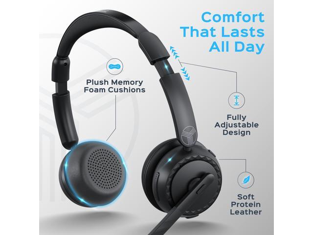 TREBLAB C7-Pro Wireless Bluetooth Headset, 45H Playtime, Bluetooth 5.3, 40mm Drivers, Type-C Fast Charging, IPX4 Waterproof, Wireless Headset with...