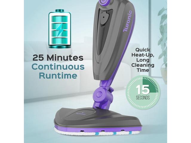 Turonic ST3 10-in-1 Steam Mop - 1500W, 110°C Floor Steamer, 25 Min Runtime, 13oz Tank, 15s Heat-Up, Detachable Handle, Handheld Cleaner for Tile,...
