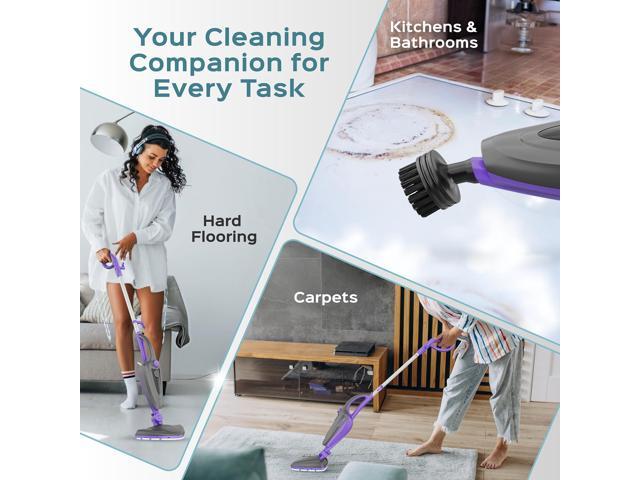 Turonic ST3 10-in-1 Steam Mop - 1500W, 110°C Floor Steamer, 25 Min Runtime, 13oz Tank, 15s Heat-Up, Detachable Handle, Handheld Cleaner for Tile,...