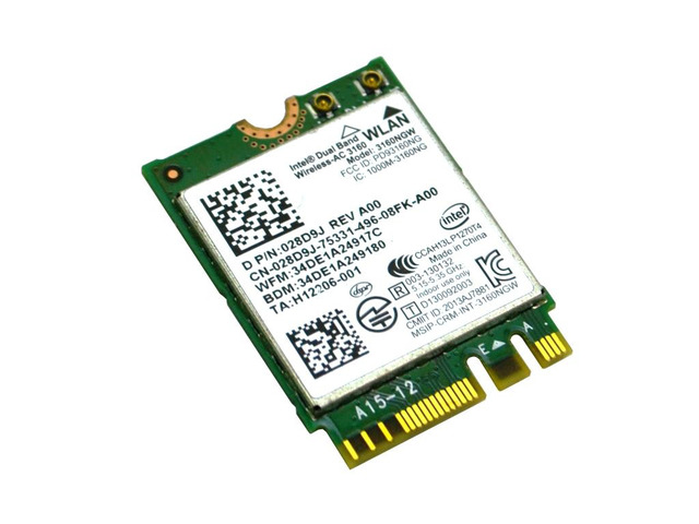 3160NGW Intel Dual Band WIRELESS-AC3160 Bluetooth 4.0 Wifi Laptop Card CN-028D9J Laptop Wireless Cards - Wifi