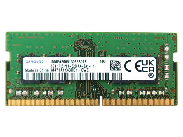 M471A1K43DB1-CWE_UB Samsung 8GB 1RX8 DDR4 Sodimm PC4-25600 3200MHZ Memory Module M471A1K43DB1-CWE Laptop Memory