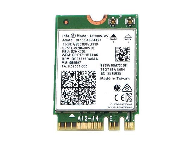 AX200NGW Intel WI-FI 6 AX200 (Gig+) M.2 2230 PCI-E Wlan BT 5.2 Wifi Card 02HK704 Laptop Wireless Cards - Wifi