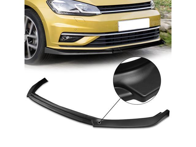 DNA Motoring 2-PU-518 For 2018-2021 Golf Matte Black Finish 3Pcs Front Bumper Lips Guard Body Kit w/ Vertical Stabilizers 19 20
