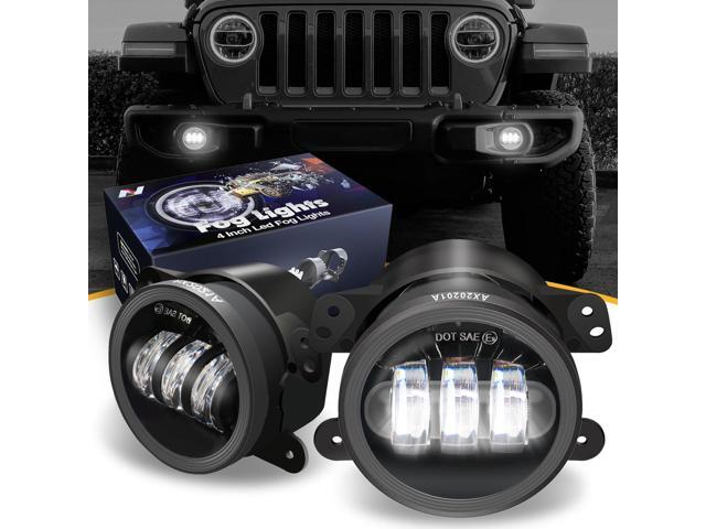 Nuvision For 2007 to 2019 Dodge Charger Journey Jeep Cherokee Wrangler LED Projector Fog Lights 08 09 10 11 12 13 14 15 16 17 18