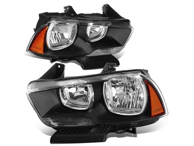 DNA Motoring HL-OH-CHA11-BK-AM For 2011 to 2014 Dodge Charger LX Pair Replacement Headlight Assembly Black Housing Amber Corner Headlamp 12 13