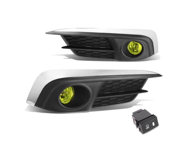 DNA Motoring FL-ZTL-233-AM For 2016 to 2017 Honda Civic Coupe / Sedan Pair Bumper Driving Fog Light Lamp+Switch Amber Lens