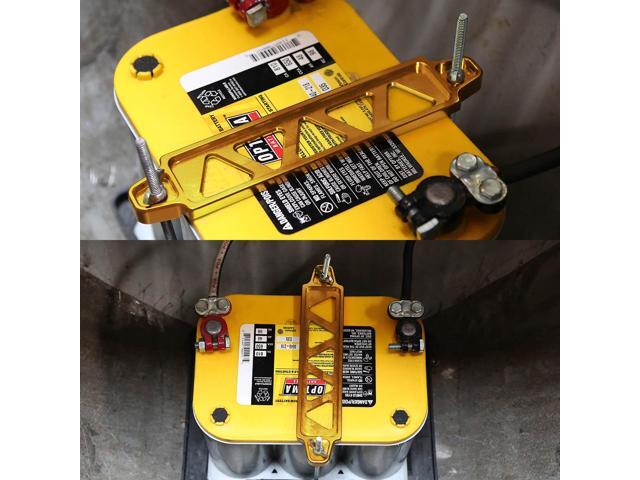 DNA Motoring BATT-LONG-GD 190mm/220mm Billet Aluminum Battery Tie Down Mount Bracket (Gold)