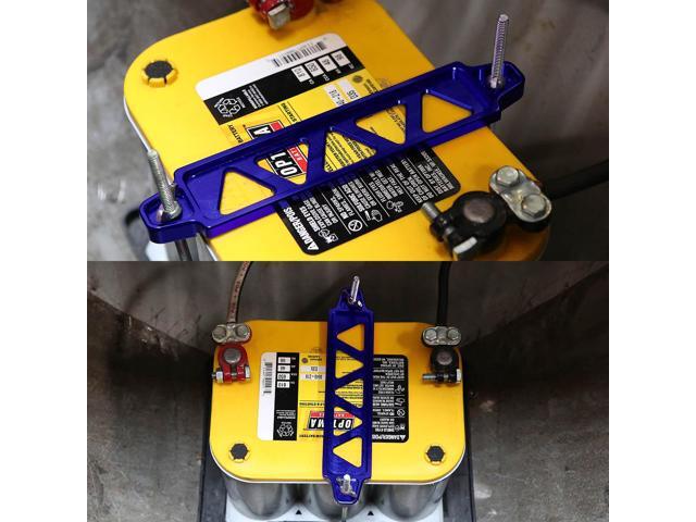 DNA Motoring BATT-LONG-BL 190mm/220mm Billet Aluminum Battery Tie Down Mount Bracket (Blue)