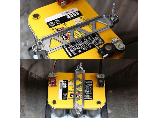 190mm/220mm Billet Aluminum Battery Tie Down Mount Bracket (SIlver)