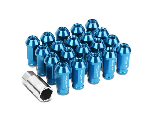 DNA Motoring LG-T777-15-LB 20-Piece M12 x 1.5 Extended Aluminum Alloy Wheel Lug Nuts+Adapter Key (Light Blue)