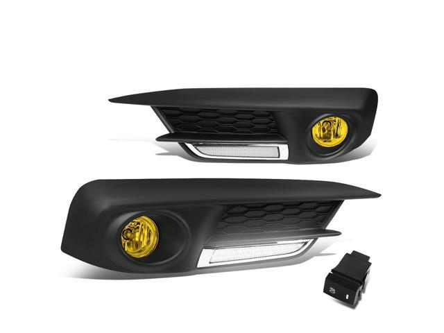 DNA Motoring FL-ZTL-248-AM For 2016 to 2017 Honda Civic Sedan/Coupe Pair Bumper Driving LED DRL Fog Light Lamp+Switch Amber Lens