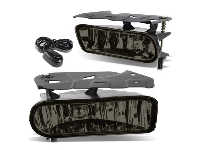 DNA Motoring FL-ZTL-250-SM For 2002 to 2006 Cadillac Escalade EXT ESV Pair Bumper Driving Fog Light Lamp+Switch Smoked Lens 03 04 05