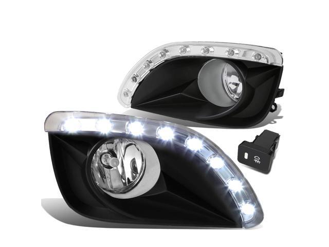 DNA Motoring FL-ZTL-137-CH For 2010 to 2011 Toyota Camry XV40 Pair Bumper Driving Fog Lights w/LED Bezel & Switch (Clear Lens)