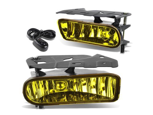 DNA Motoring FL-ZTL-250-AM For 2002 to 2006 Cadillac Escalade EXT ESV Pair Bumper Driving Fog Light Lamp+Switch Amber Lens 03 04 05