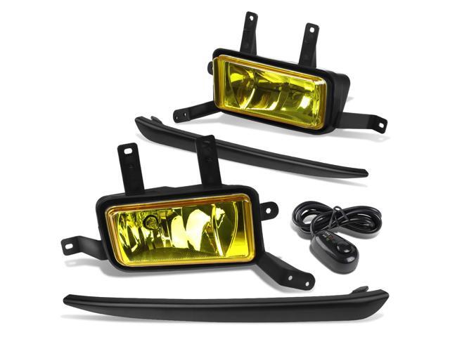 DNA Motoring FL-ZTL-253-AM For 2015 to 2018 Chevy Suburban Tahoe Pair Bumper Driving Fog Light Lamp+Black Bezel+Switch Amber Lens 16 17