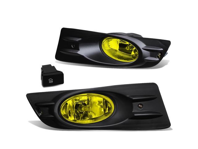 DNA Motoring FL-ZTL-186-AM For 2006 to 2007 Honda Accord Coupe UC1 Front Bumper Driving Fog Light Lamp+Bezel+Switch Amber Lens