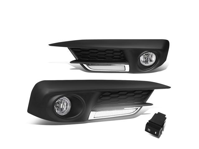 DNA Motoring FL-ZTL-248-CH For 2016 to 2017 Honda Civic Sedan/Coupe Pair Bumper Driving LED DRL Fog Light Lamp+Switch Clear Lens