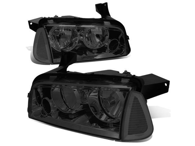 DNA Motoring HL-OH-CHA05-4P-SM-CL1 For 2006 to 2010 Dodge Charger LX 4pcs Smoked Housing Clear Lens Headlight+Clear Corner Signal Lamp 07 08 09...